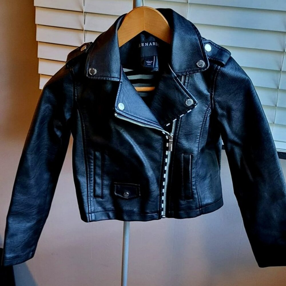 Jacket for girl "Black Faux Leather size 7/8
